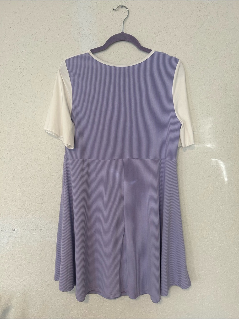 Rosegal Lavender and Cream Striped Top with Velour Accent, Romantic Retro Sz L - Picture 8 of 10